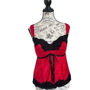 Cacique Red Black Lace Corset Bustier Lingerie Top Womens 18/20 Plus